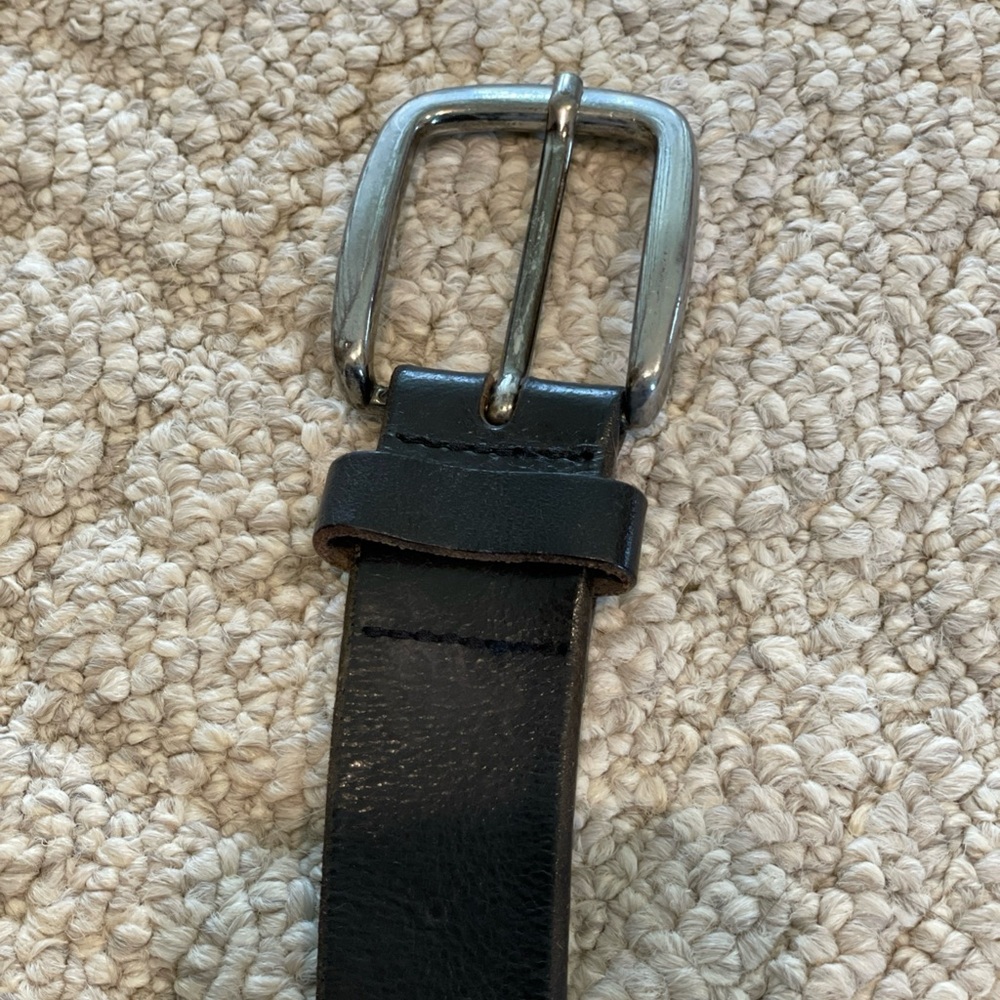LL Bean Black Leather Belt Men’s 46  1.5” Wide 71341